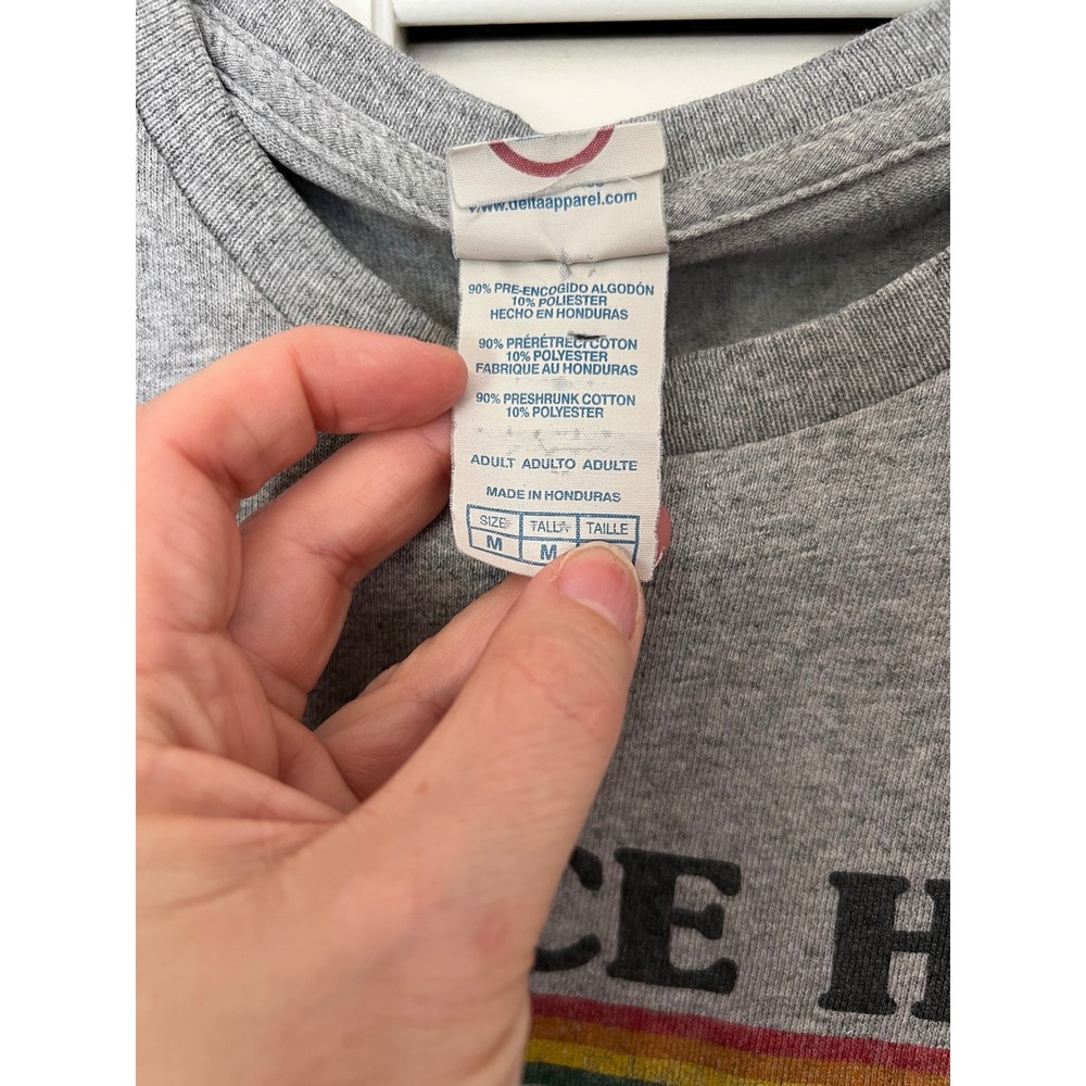 Be A Nice Human Tee M 70s Retro Rainbow Granola Kindness Teacher Graphic Shi - Picture 2 of 4